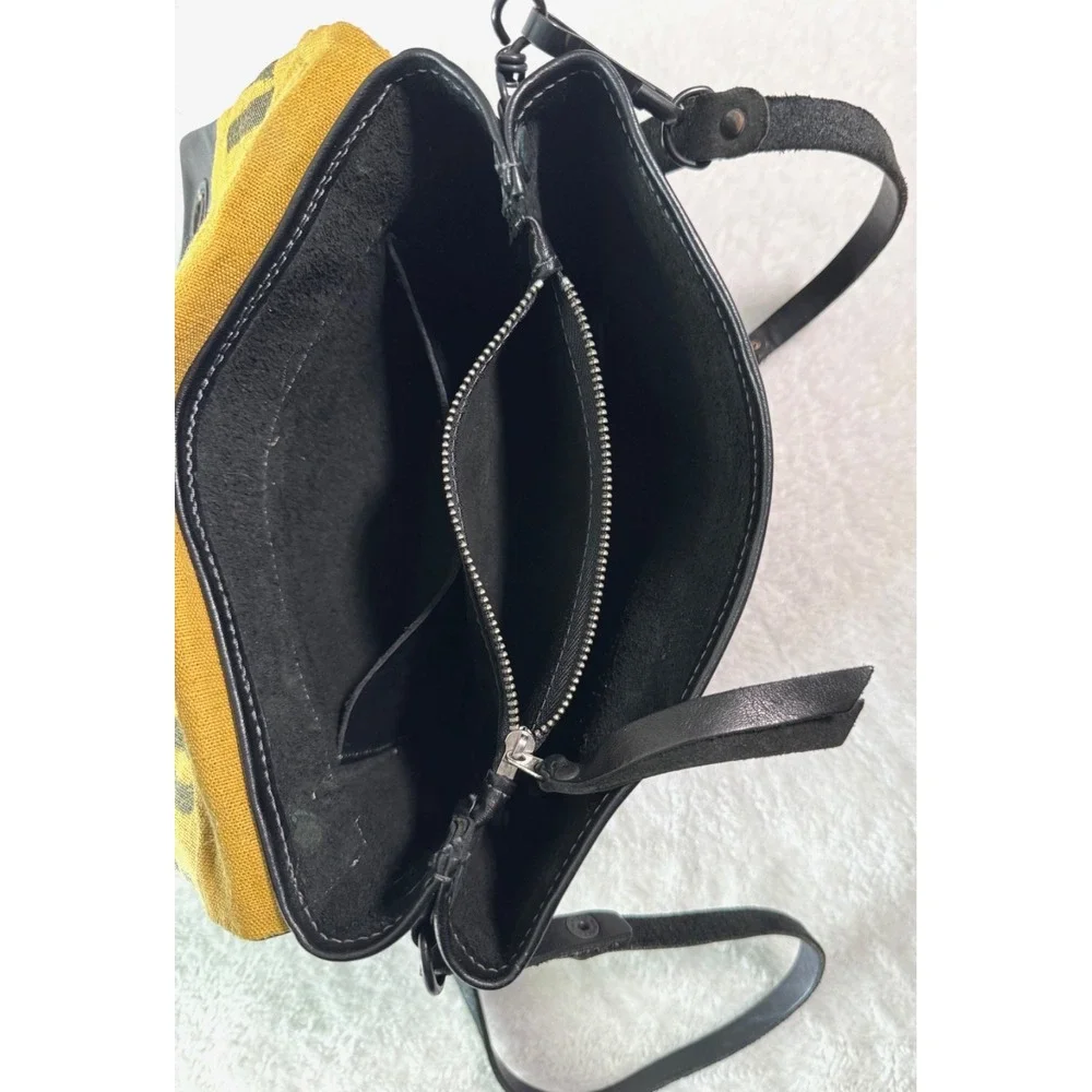 Delle Cose Poste Italia Black Leather Crossbody Italian Made Purse Dust Cover